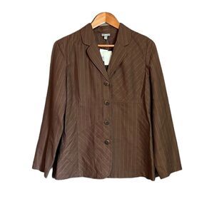 NWT! J.Jill brown linen and cotton blend blazer